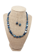 Load image into Gallery viewer, Blue Pearl Necklace Set