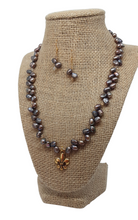Load image into Gallery viewer, Brown Pearl Necklace Set