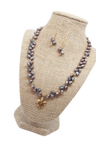 Load image into Gallery viewer, Brown Pearl Necklace Set