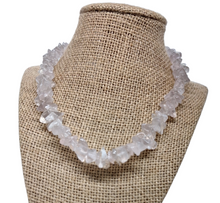 Load image into Gallery viewer, Natural Light Rose Quartz Chip Bead Necklace