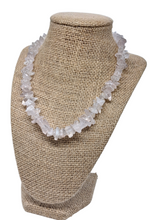 Load image into Gallery viewer, Natural Light Rose Quartz Chip Bead Necklace