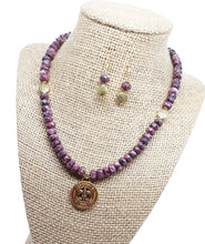 Load image into Gallery viewer, Rhodonite Fleur-de-lis Necklace Set