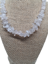 Load image into Gallery viewer, Natural Light Rose Quartz Chip Bead Necklace