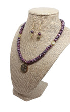 Load image into Gallery viewer, Rhodonite Fleur-de-lis Necklace Set