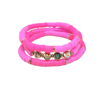 Load image into Gallery viewer, LOVE Pink Heishi Bracelet
