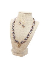 Load image into Gallery viewer, Brown Pearl Necklace Set
