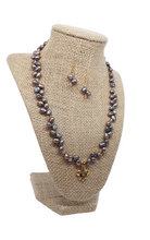 Load image into Gallery viewer, Brown Pearl Necklace Set
