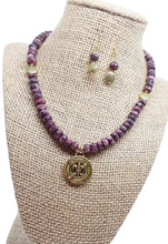 Load image into Gallery viewer, Rhodonite Fleur-de-lis Necklace Set
