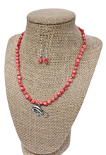 Load image into Gallery viewer, Silver Shrimp Charm Bead Necklace and Earrings Set
