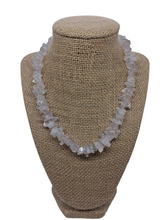 Load image into Gallery viewer, Natural Light Rose Quartz Chip Bead Necklace
