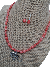 Load image into Gallery viewer, Silver Shrimp Charm Bead Necklace and Earrings Set
