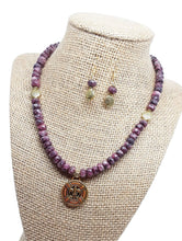 Load image into Gallery viewer, Rhodonite Fleur-de-lis Necklace Set
