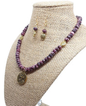 Load image into Gallery viewer, Rhodonite Fleur-de-lis Necklace Set
