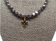 Load image into Gallery viewer, Pearl &amp; Fleur-de-lis Jewelry Set
