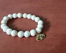 Load image into Gallery viewer, White Lava Bead Bracelet
