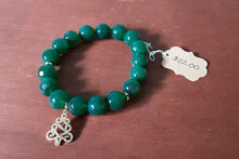 Load image into Gallery viewer, Dark Green Bracelet with Christmas Tree Charm B1910
