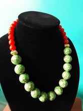 Load image into Gallery viewer, Green &amp; Orange Necklace Set
