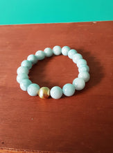 Load image into Gallery viewer, Light Blue and Gold Bracelet
