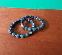 Load image into Gallery viewer, Blue Lava Bead &amp; Gemstone Bracelet
