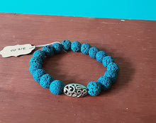 Load image into Gallery viewer, Blue Lava Bead Bracelet
