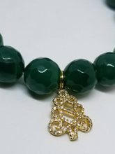 Load image into Gallery viewer, Dark Green Bracelet with Christmas Tree Charm B1910
