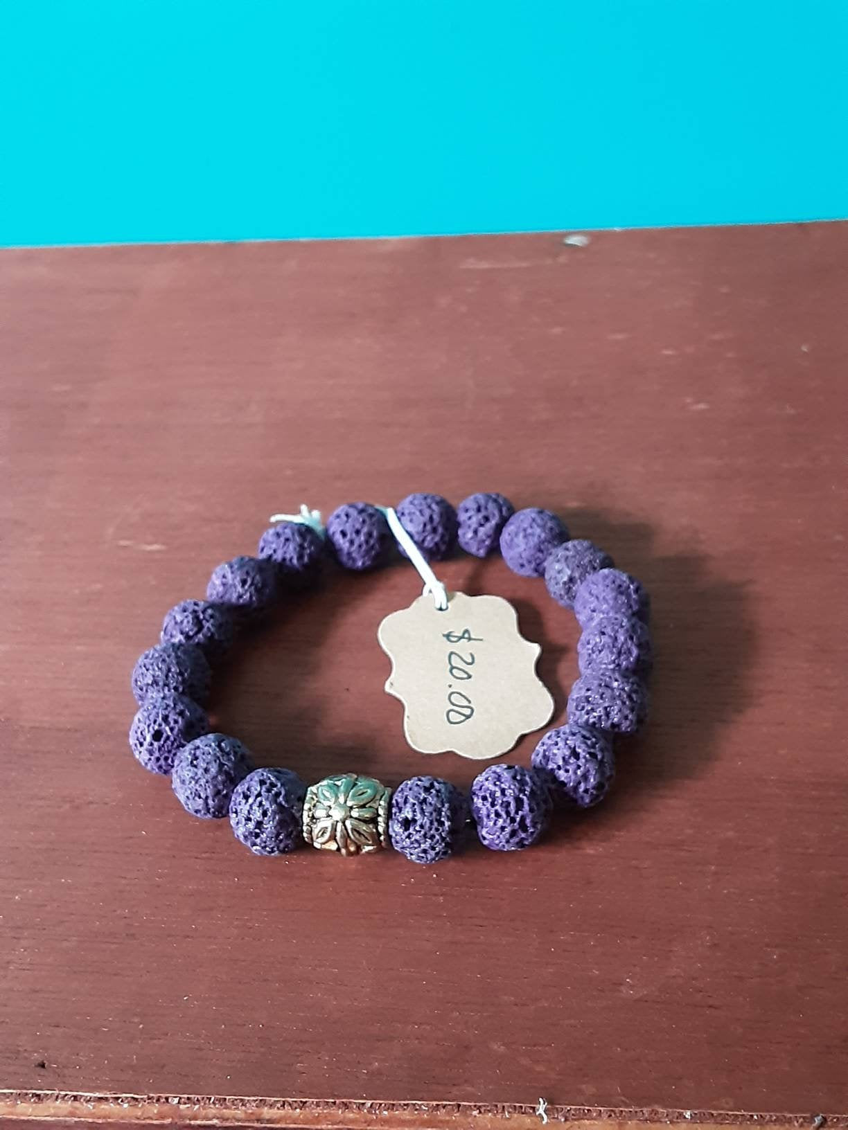 Purple Lava Bead Bracelet