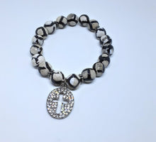 Load image into Gallery viewer, Black &amp; White Cross bracelet
