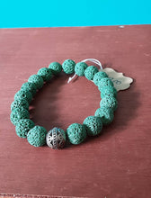 Load image into Gallery viewer, Green Lava Bead Bracelet
