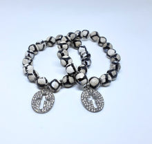 Load image into Gallery viewer, Black &amp; White Cross bracelet
