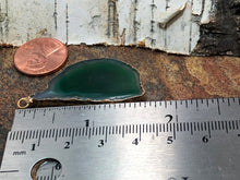 Load image into Gallery viewer, Green Agate Slice Earrings
