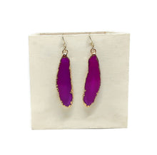 Load image into Gallery viewer, Pink Agate Slice Earrings
