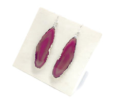 Load image into Gallery viewer, Pink Agate Slice Earrings
