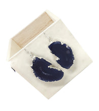 Load image into Gallery viewer, Black Agate Slice Earrings
