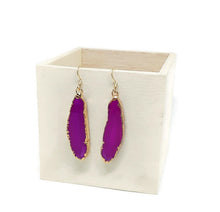 Load image into Gallery viewer, Pink Agate Slice Earrings
