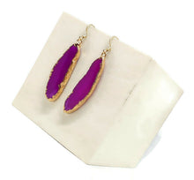 Load image into Gallery viewer, Pink Agate Slice Earrings
