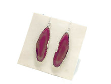 Load image into Gallery viewer, Pink Agate Slice Earrings
