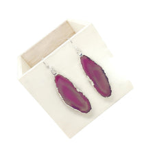 Load image into Gallery viewer, Pink Agate Slice Earrings
