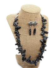 Load image into Gallery viewer, Snowflake Obsidian Necklace Set
